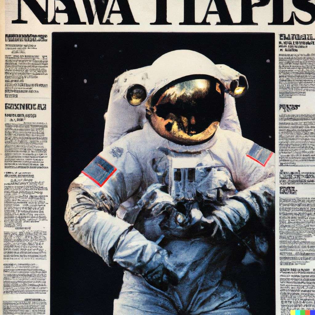 an astronaut, front page of The New York Times, 1990